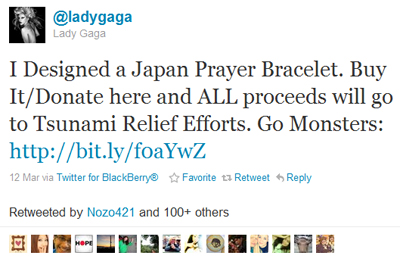 Lady Gaga Prayer Bracelet Tweet