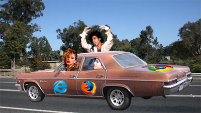 Madonna, Prince and Michael Jackson kicking it in the Internet Chevy Impala